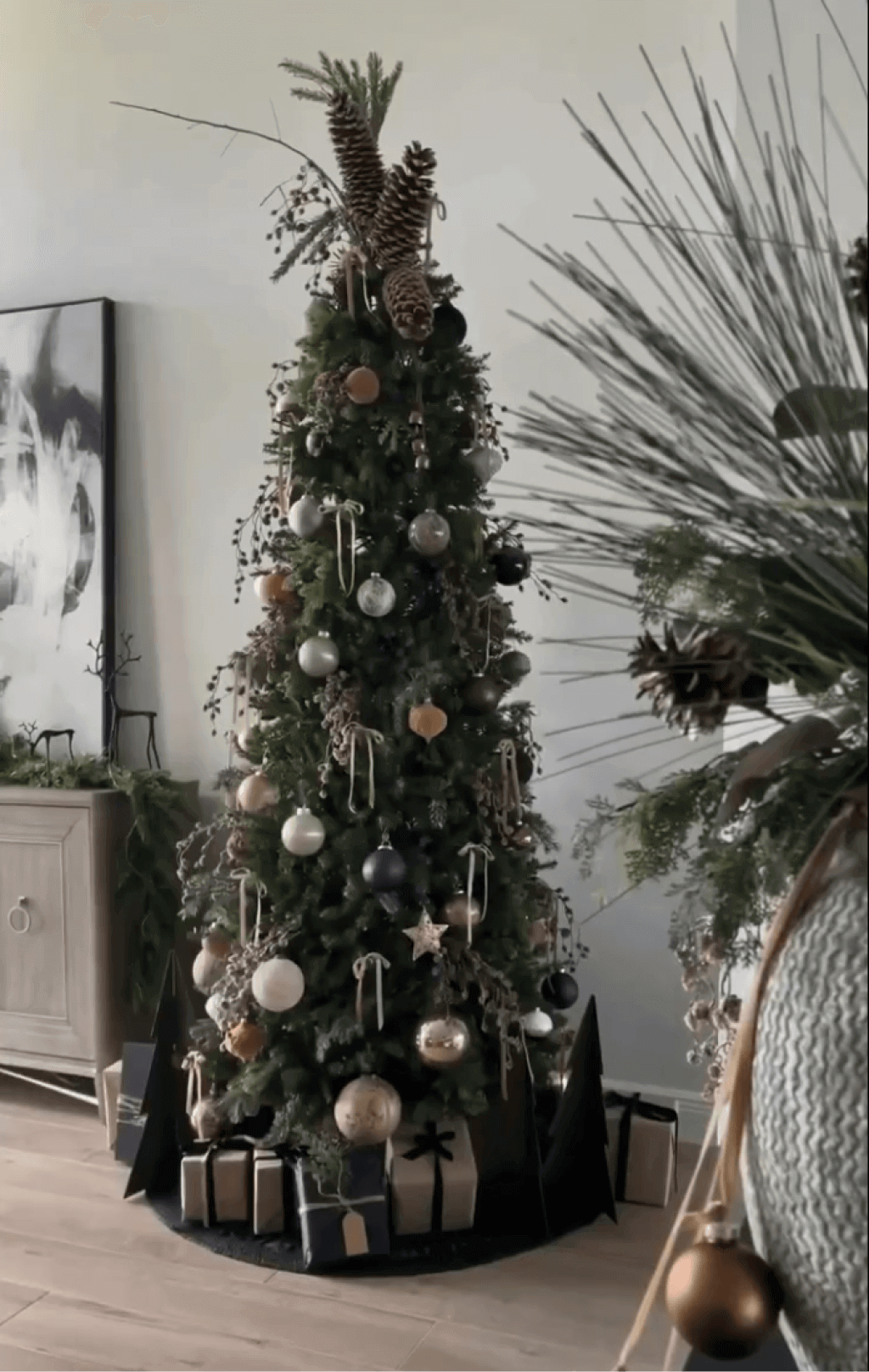 7.5' Yorkshire Fir Slim Artificial Christmas Tree with 500 Warm White LED Lights
