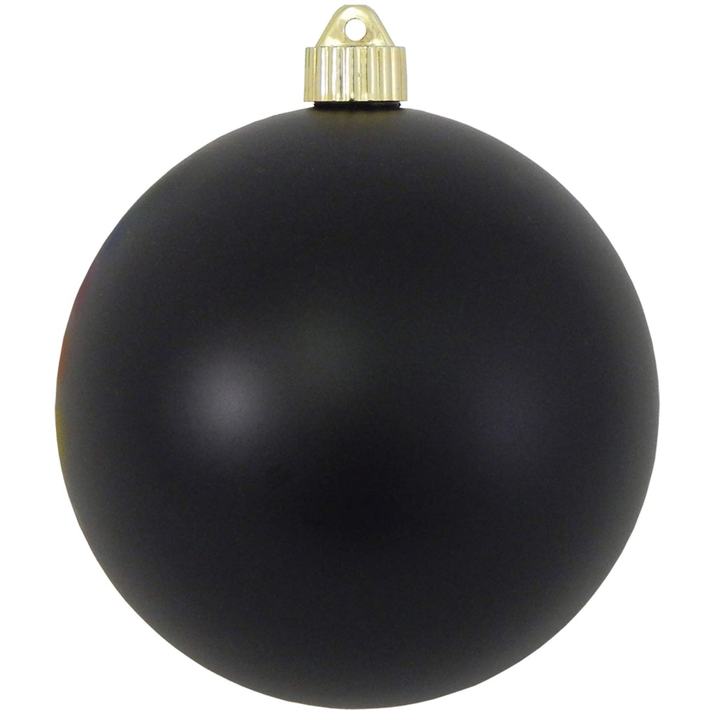Christmas By Krebs 6" (150mm) Velvet Soot Black [2 Pieces] Solid Commercial Grade Indoor and Outdoor Shatterproof Plastic, UV and Water Resistant Ball Ornament Decorations