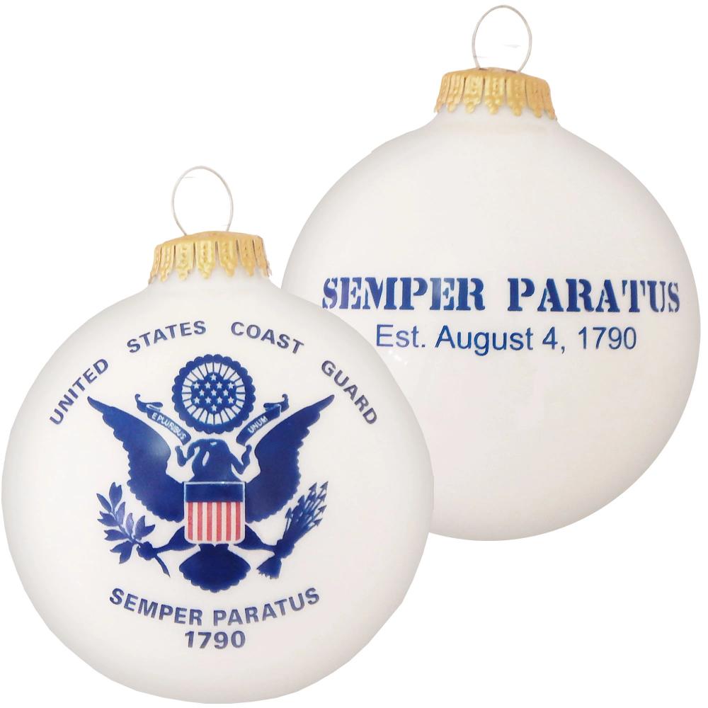 Christmas Tree Ornaments Made in the USA - 80mm / 3.25" Decorated Collectible Glass Balls from Christmas by Krebs - Handmade Hanging Holiday Decoration for Trees (USCG with Established Date)