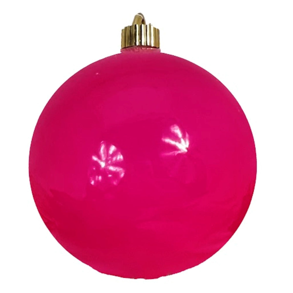 Christmas By Krebs Ornament, Commercial Shatterproof UV Resistant Plastic Christmas Ball Decoration (Dragon Fruit Pink, 6 inch (150mm))