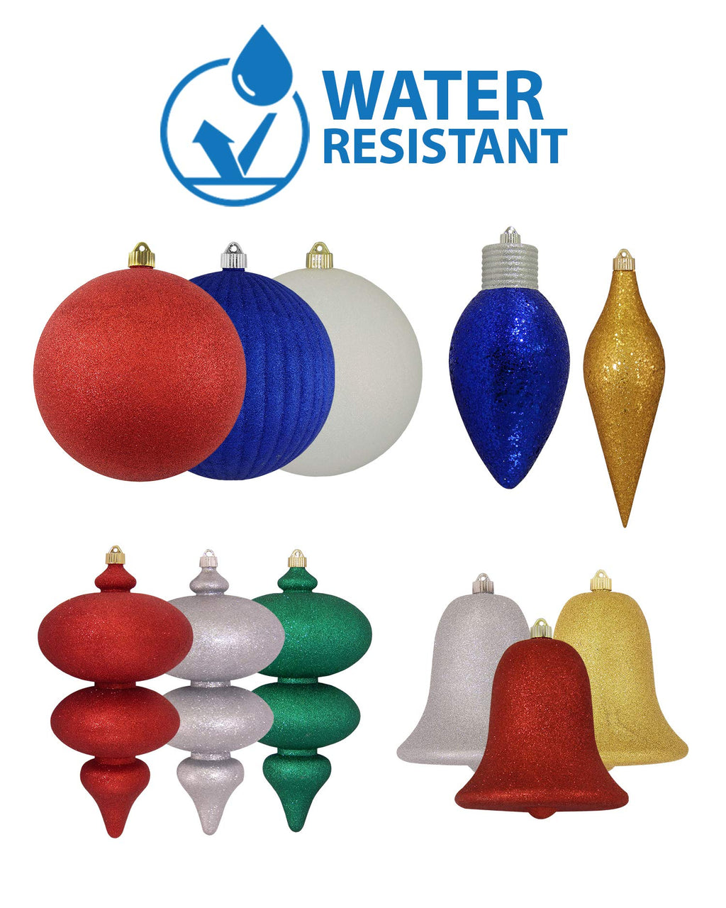Christmas By Krebs 3 1/4" (80mm) Lime Green Glitter [8 Pieces] Solid Commercial Grade Indoor and Outdoor Shatterproof Plastic, Water Resistant Ball Ornament Decorations