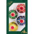 Glass Christmas Tree Ornaments - 67mm/2.63" [4 Pieces] Decorated Balls from Christmas by Krebs Seamless Hanging Holiday Decor (Red, Gold, Green & Blue Reflectors)