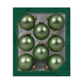 Glass Christmas Tree Ornaments - 67mm / 2.63" [8 Pieces] Designer Balls from Christmas By Krebs Seamless Hanging Holiday Decor (Velvet Celedon Green)