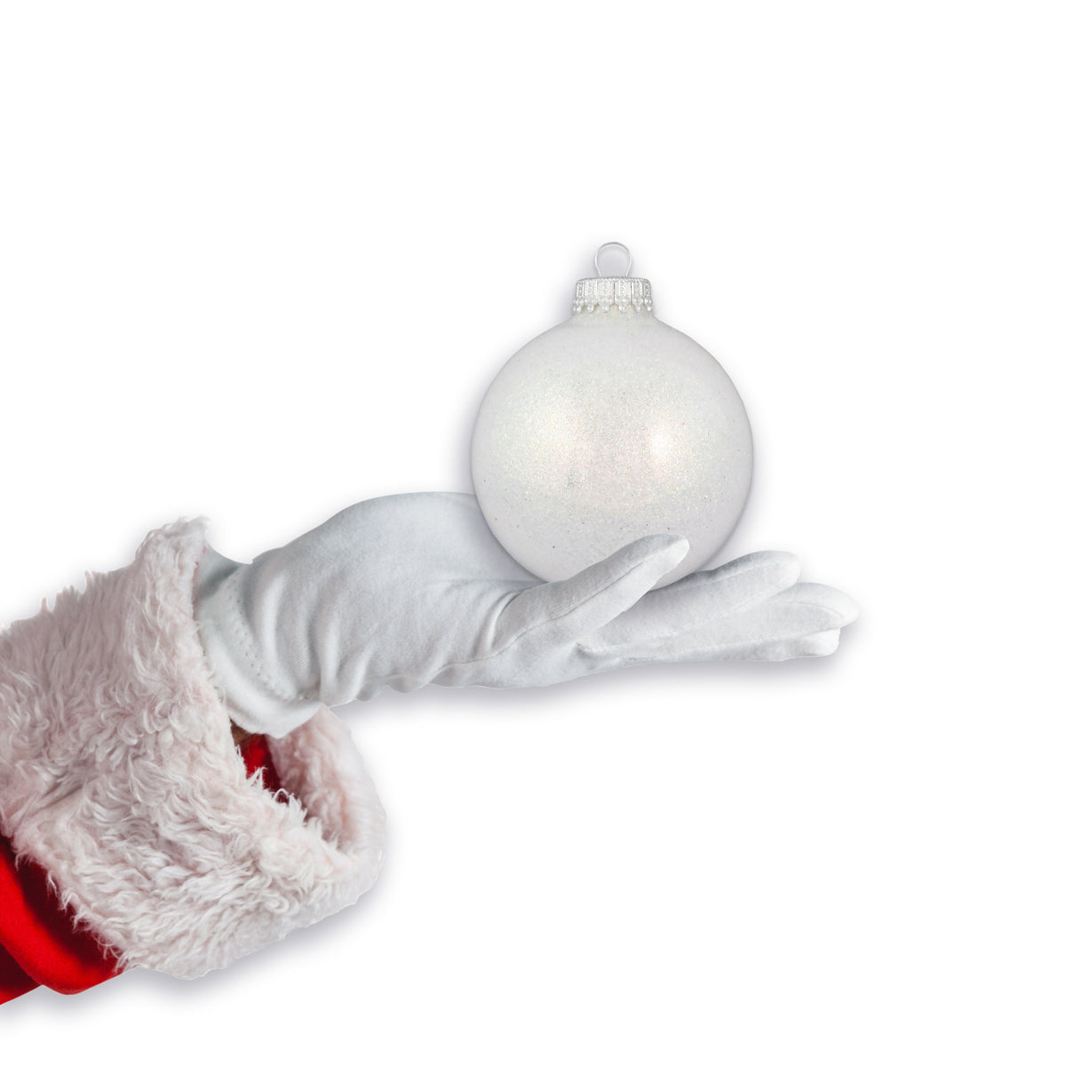 Glass Christmas Tree Ornaments - 67mm / 2.63" [6 Pieces] Designer Balls from Christmas By Krebs Seamless Hanging Holiday Decor (Snow Sparkle)