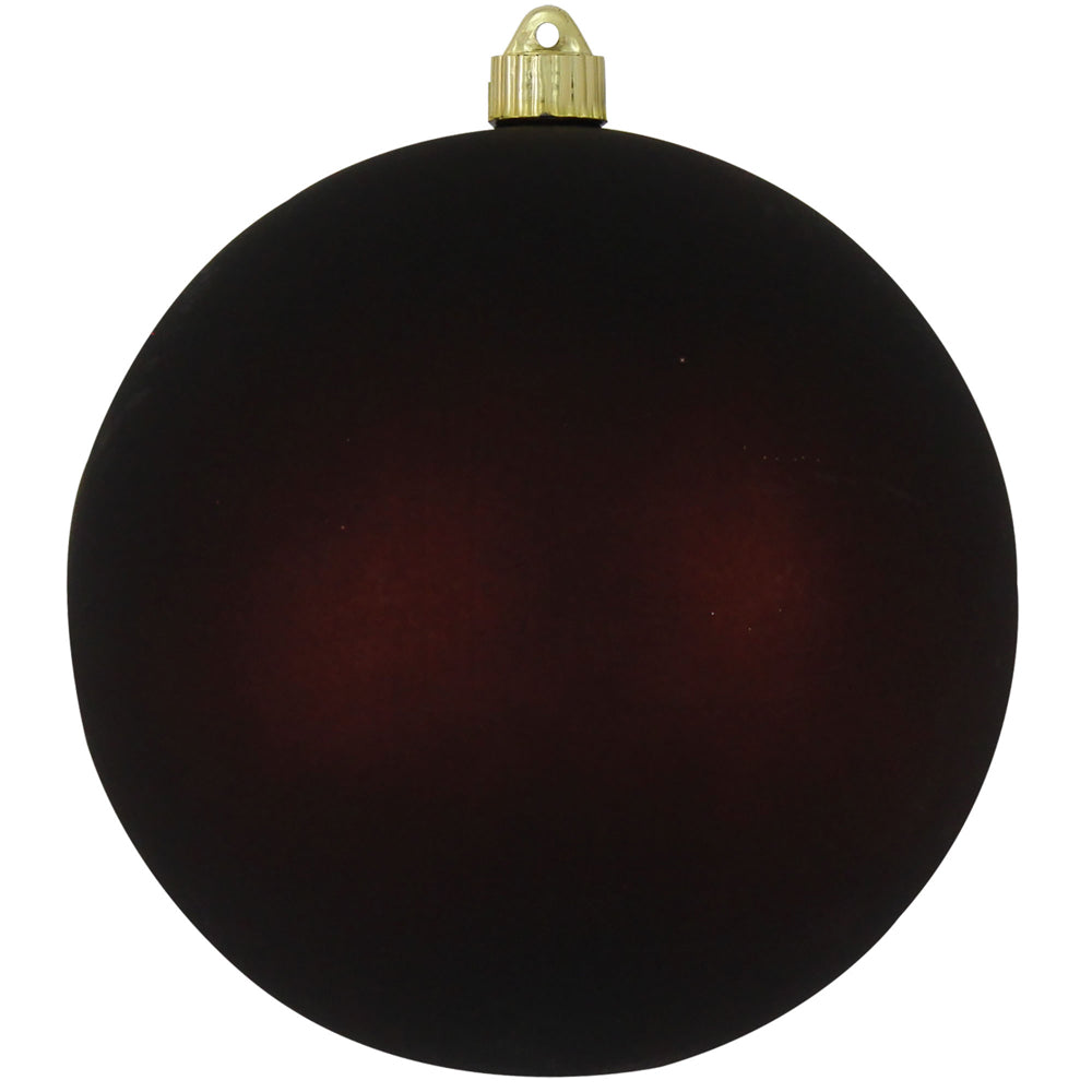 Christmas By Krebs 8" (200mm) Velvet Cowboy Brown [1 Piece] Solid Commercial Grade Indoor and Outdoor Shatterproof Plastic, UV and Water Resistant Ball Ornament Decorations