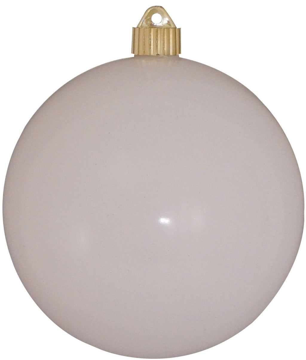 Christmas By Krebs 8" (200mm) Shiny Pure White [1 Piece] Solid Commercial Grade Indoor and Outdoor Shatterproof Plastic, UV and Water Resistant Ball Ornament Decorations