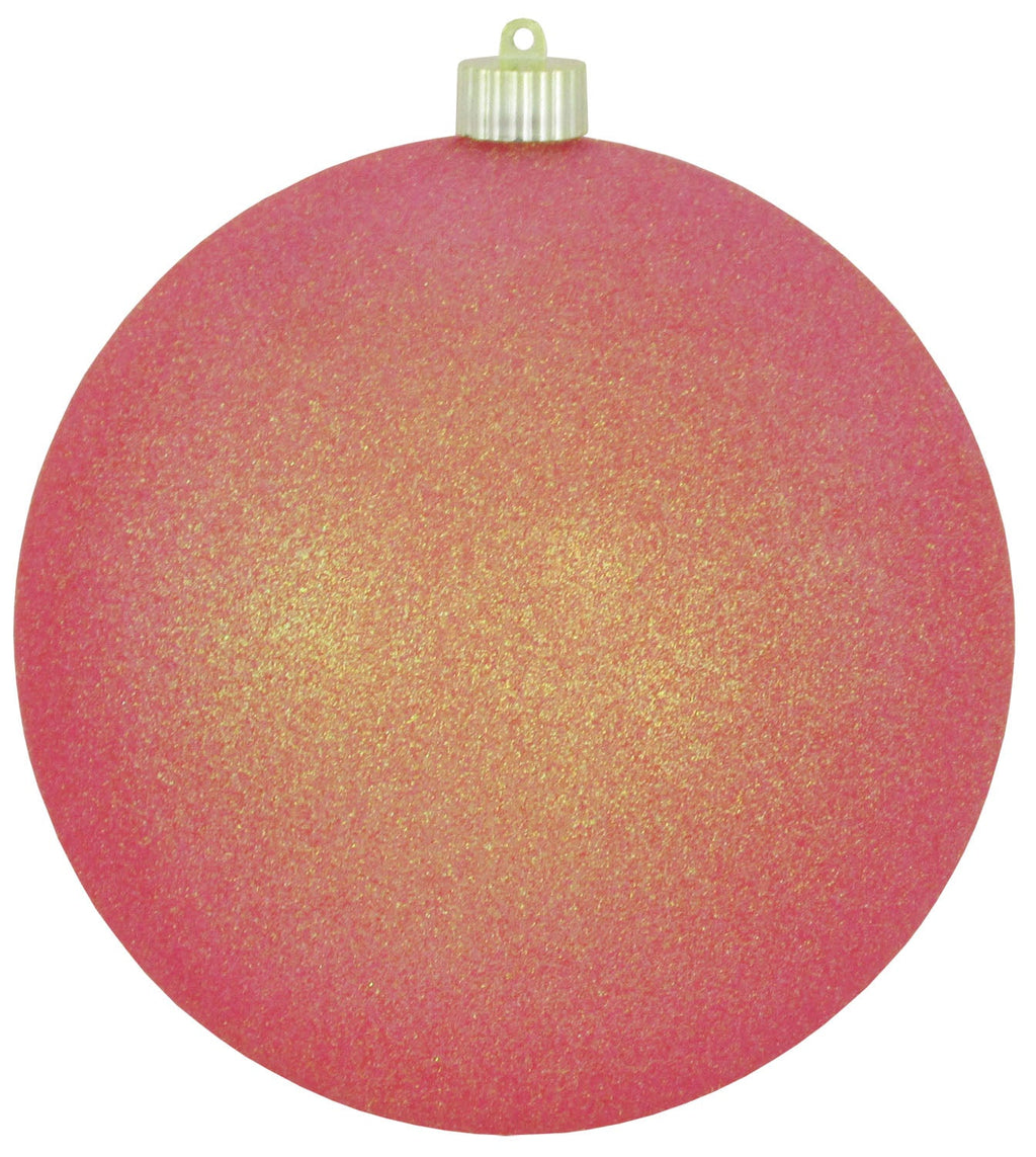 Christmas By Krebs 8" (200mm) Fire Red Glitter [1 Piece] Solid Commercial Grade Indoor and Outdoor Shatterproof Plastic, Water Resistant Ball Ornament Decorations