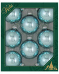 Christmas By Krebs Made in The USA Designer Seamless Glass Christmas Ball Ornaments, 2 5/8" (67mm), 8 Pieces (Shiny Starlight Blue)