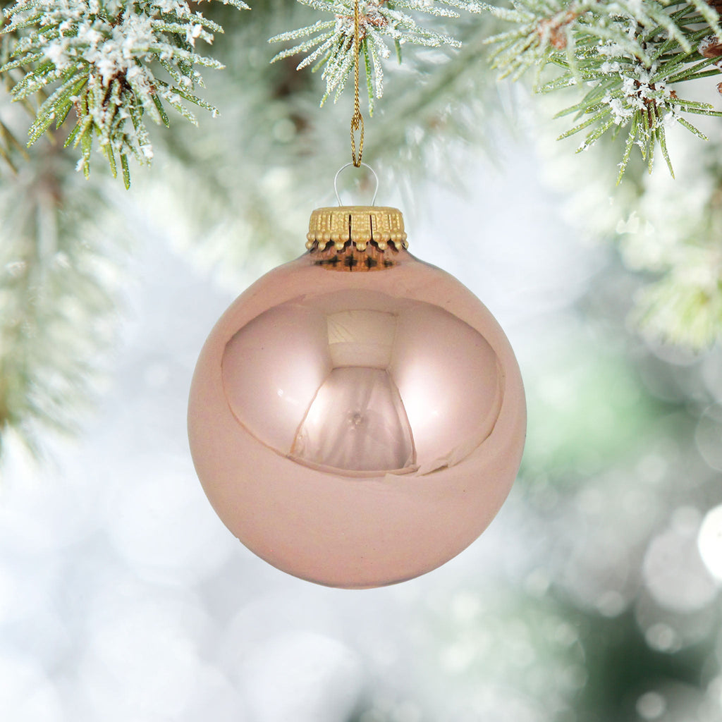 Glass Christmas Tree Ornaments - 67mm / 2.63" [8 Pieces] Designer Balls from Christmas By Krebs Seamless Hanging Holiday Decor