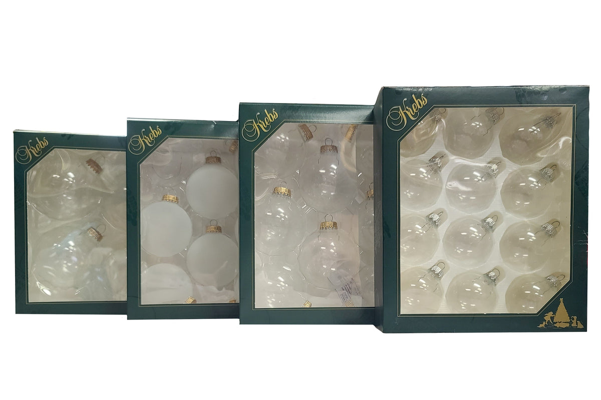 Crafting Seamless Glass Ball Ornaments for Holiday Decor (Clear with Gold Caps-144 Pieces, 12/Box, 12/Case, 2 inch (50mm))