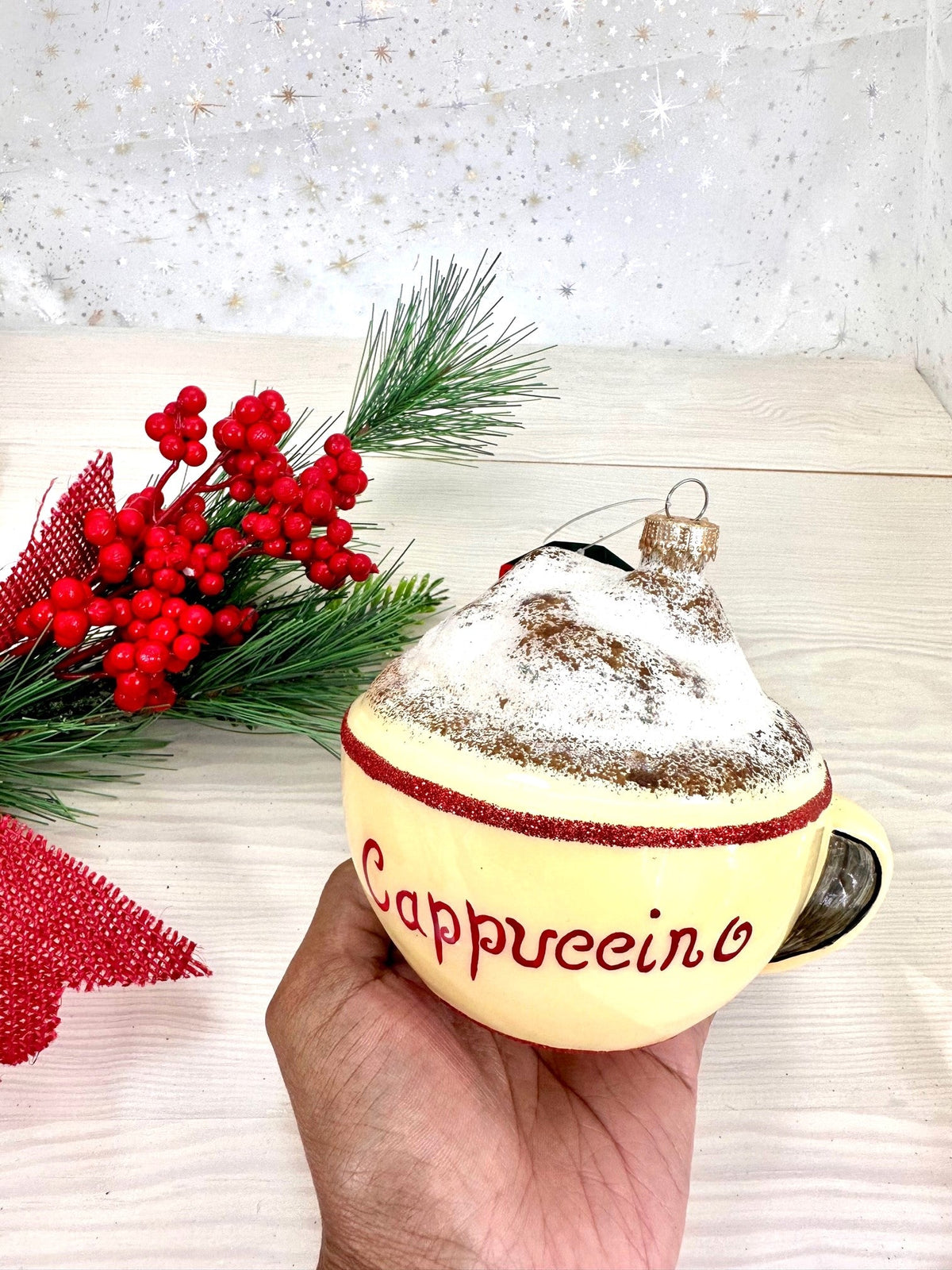 Christmas By Krebs Blown Glass  Collectible Tree Ornaments (4" Cappuccino)