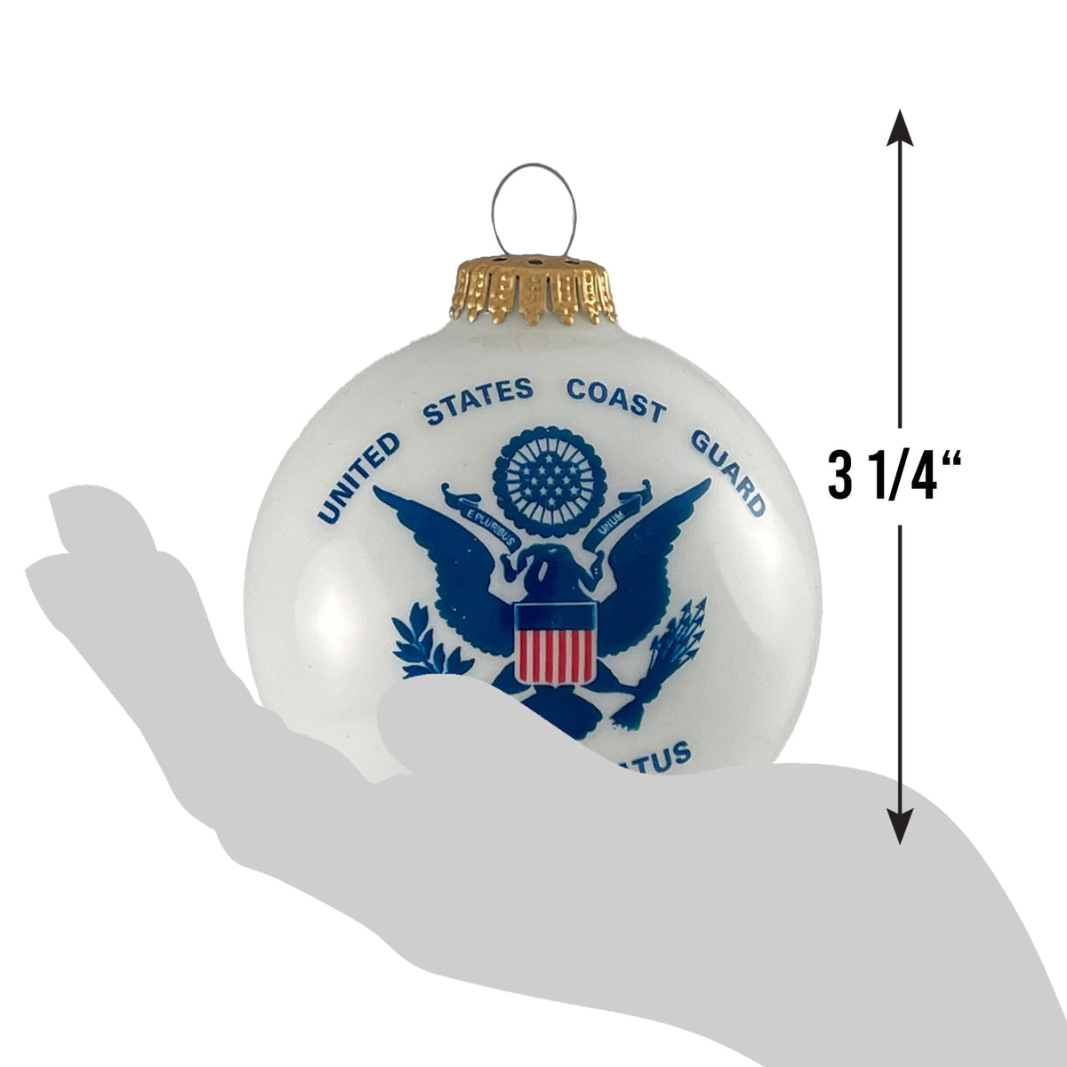 Christmas Tree Ornaments Made in the USA - 80mm / 3.25" Decorated Collectible Glass Balls from Christmas by Krebs - Handmade Hanging Holiday Decoration for Trees (USCG with Established Date)