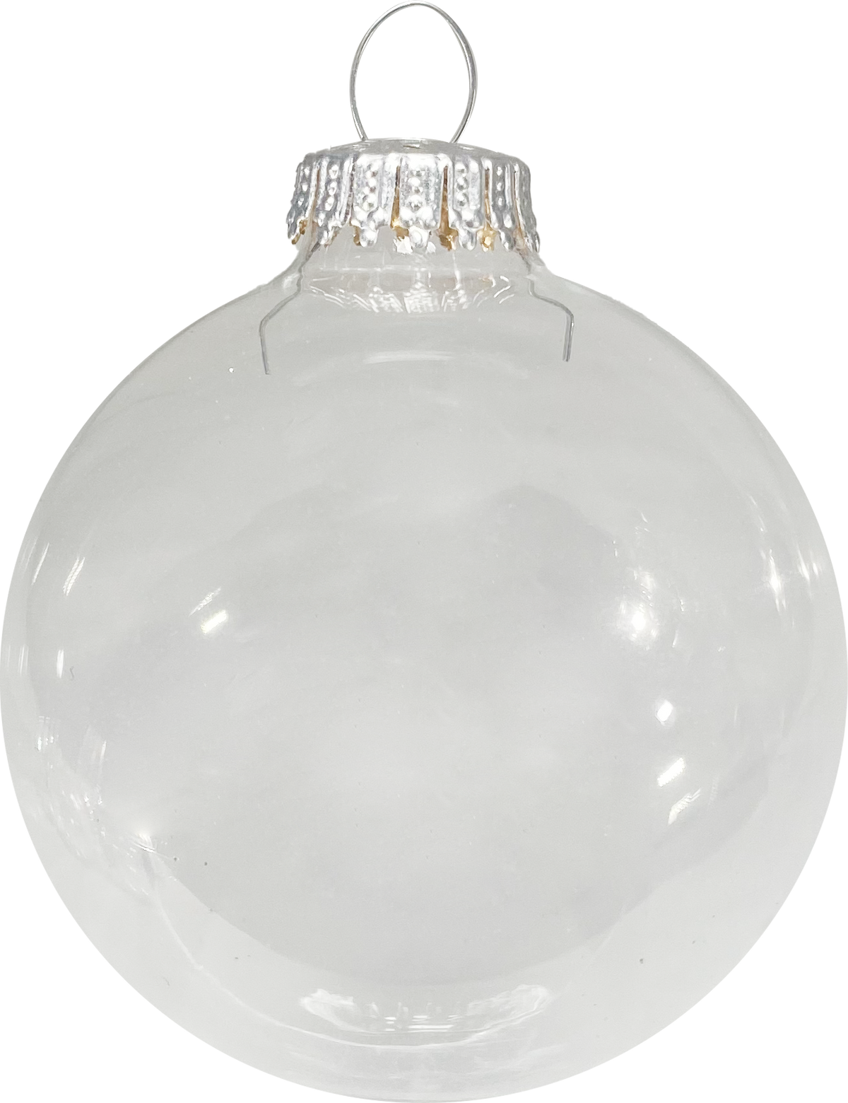 Glass Christmas Tree Ornaments - 80mm / 3.25" [4 Pieces] Designer Balls from Christmas By Krebs Seamless Hanging Holiday Decor (Clear)
