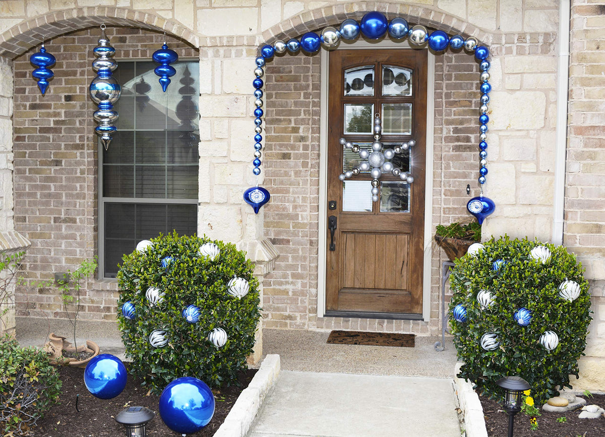 Christmas By Krebs 6" (150mm) Wavy Ripple Shiny Turquoise [2 Pieces] Solid Commercial Grade Indoor and Outdoor Shatterproof Plastic, UV and Water Resistant Ball Ornament Decorations