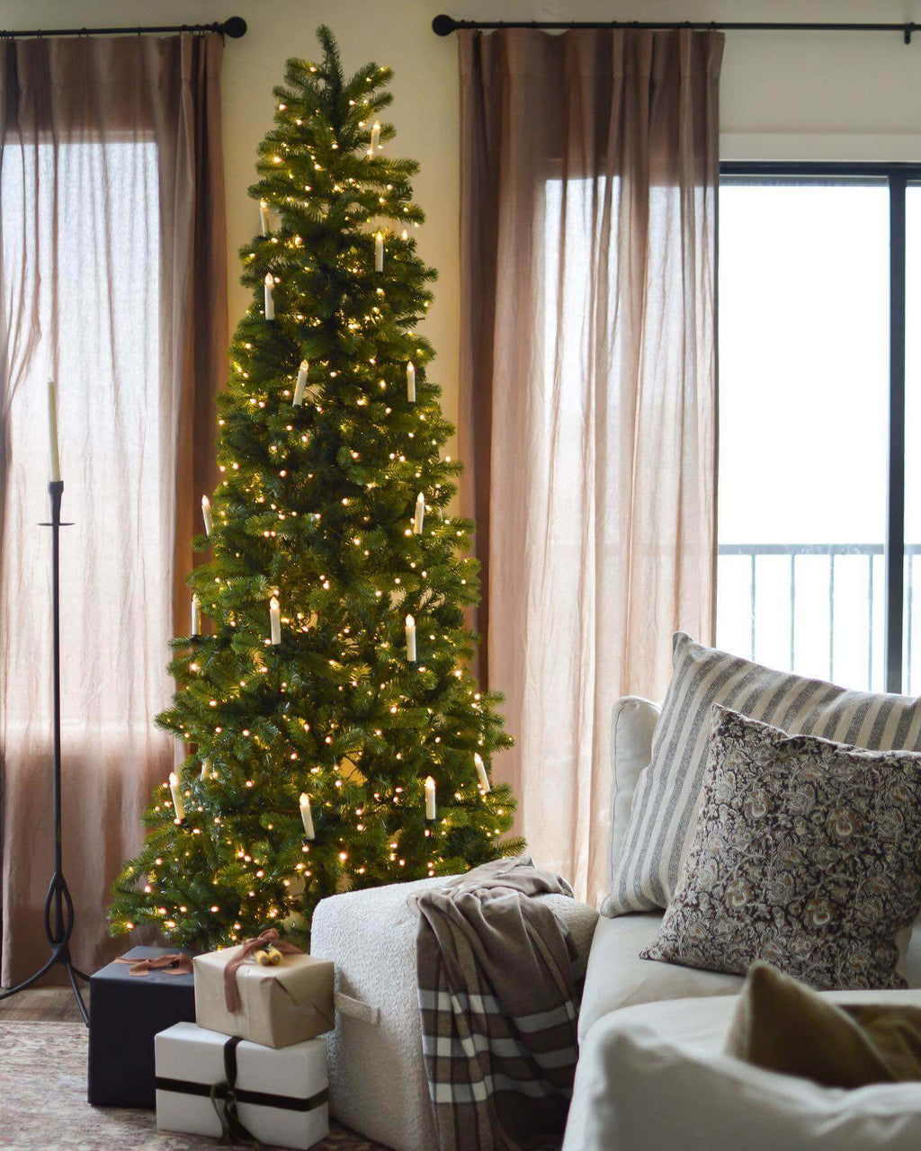 9' King Douglas Fir Slim Artificial Christmas Tree Unlit
