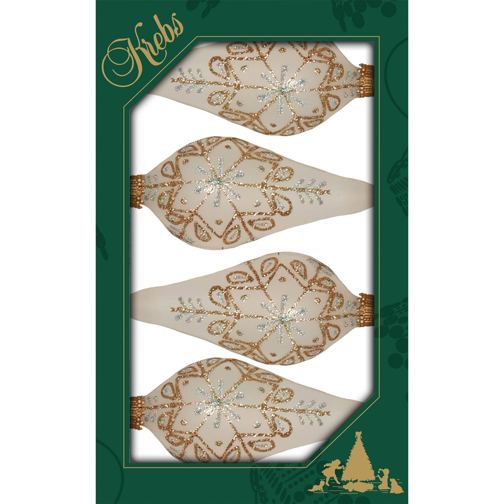 Glass Christmas Tree Ornaments - 67mm/2.625" [4 Pieces] Decorated Balls from Christmas by Krebs Seamless Hanging Holiday Decor