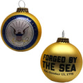 Christmas Tree Ornaments Made in the USA - 80mm / 3.25" Decorated Collectible Glass Balls from Christmas by Krebs - Handmade Hanging Holiday Decoration for Trees (USN with Established Date)