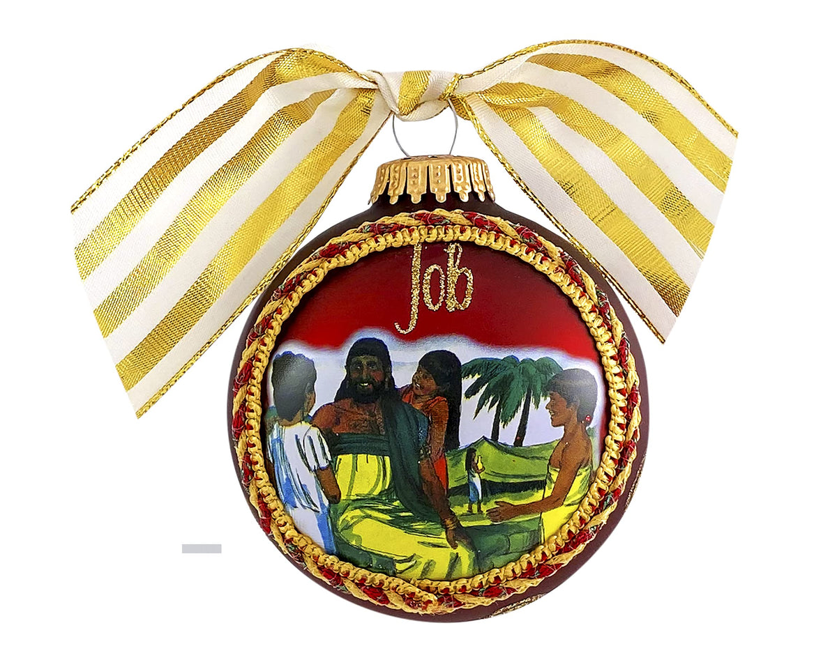 3 1/4" Collectable Bible Hero Glass Ornament Made in USA | Hugs Special Occasions Keepsake Gifts |  (Bible Hero Job)