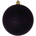 Christmas By Krebs 8" (200mm) Black Glitter [1 Piece] Solid Commercial Grade Indoor and Outdoor Shatterproof Plastic, Water Resistant Ball Ornament Decorations