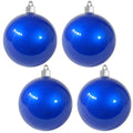 Christmas By Krebs 4" (100mm) Candy Blue [4 Pieces] Solid Commercial Grade Indoor and Outdoor Shatterproof Plastic, UV and Water Resistant Ball Ornament Decorations
