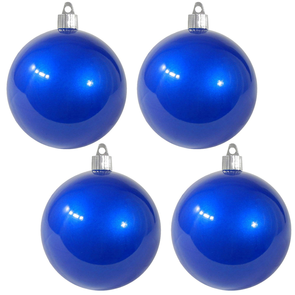 Christmas By Krebs 4" (100mm) Candy Blue [4 Pieces] Solid Commercial Grade Indoor and Outdoor Shatterproof Plastic, UV and Water Resistant Ball Ornament Decorations